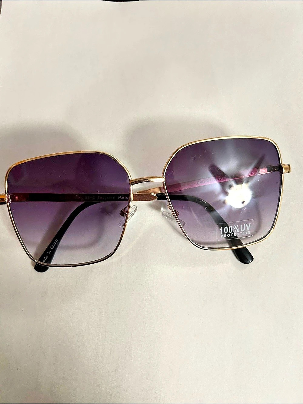 Oversized Sunglasses in Purple & Gold Like New